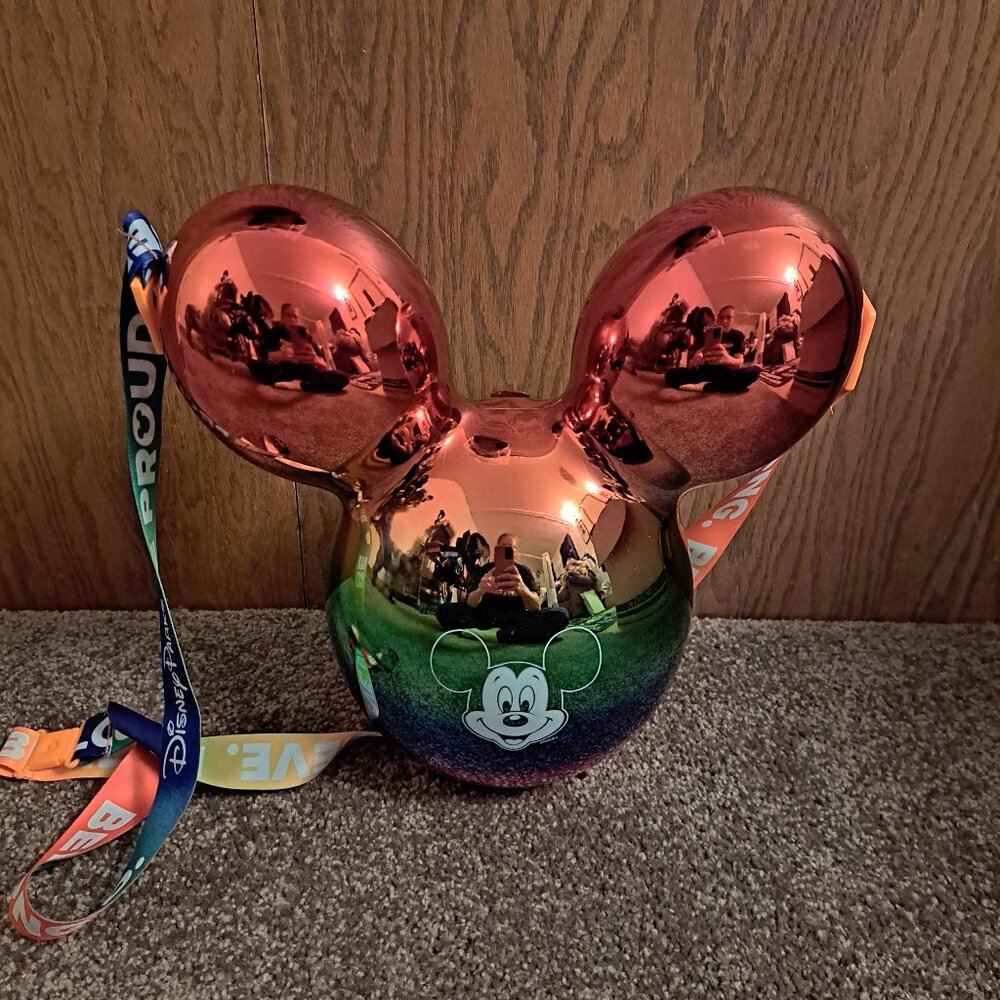 Disneyland Rainbow Pride Exclusive Mickey Mouse Balloon Popcorn Bucket - Picture 1 of 7